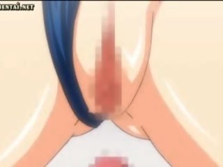 Anime redhead makakakuha ng pagtatalik na pambutas ng puwit dildo